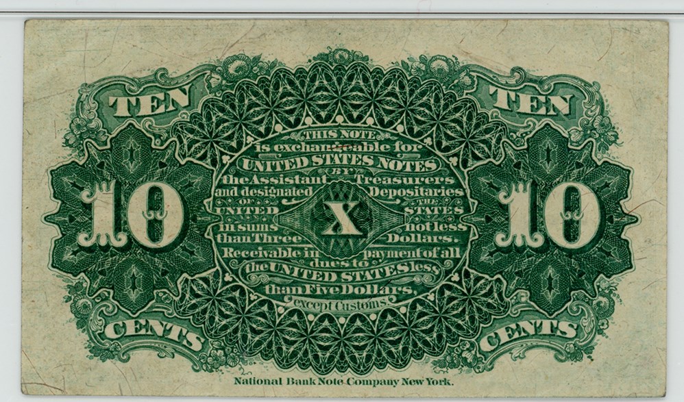 image for: FR. 1258  Bust of Liberty 10c Fractional Currency PMG AU55 