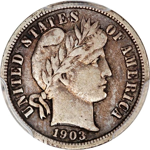image for: 1903-S 10c PCGS VF25