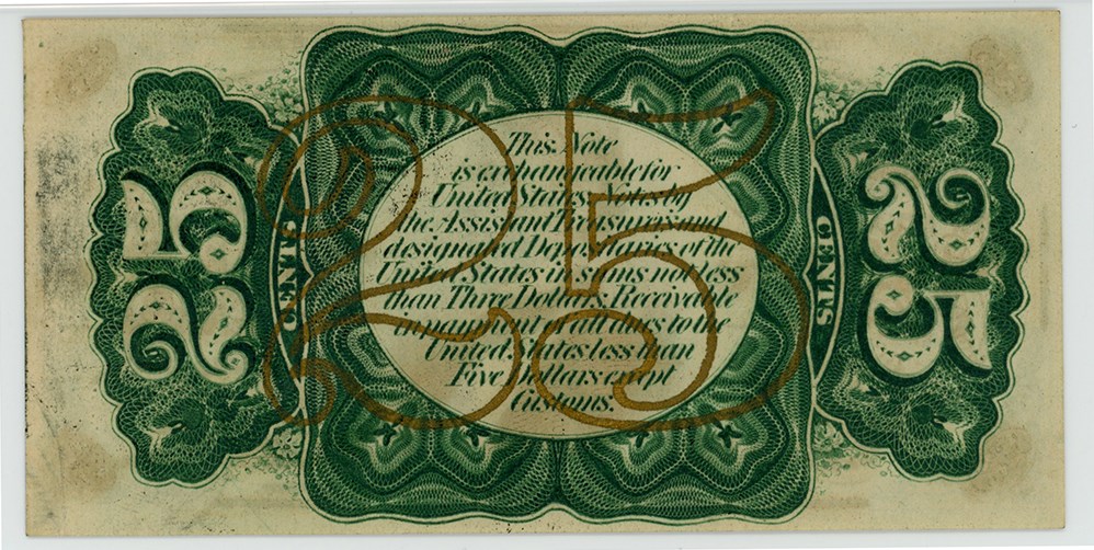 image for: FR. 1294  Bust of Wm Fessenden 25c Fractional Currency PMG Choice Unc 64 EPQ (Embossing)