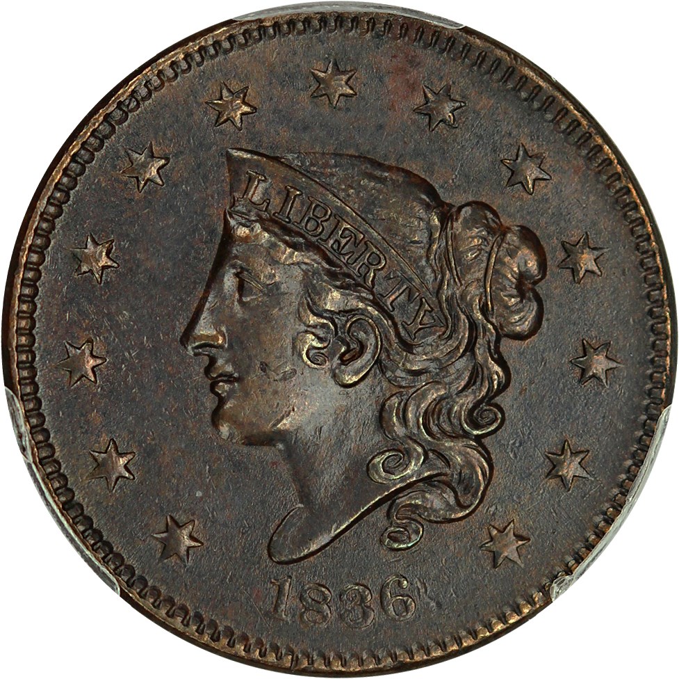 image for: 1836 1c PCGS AU50