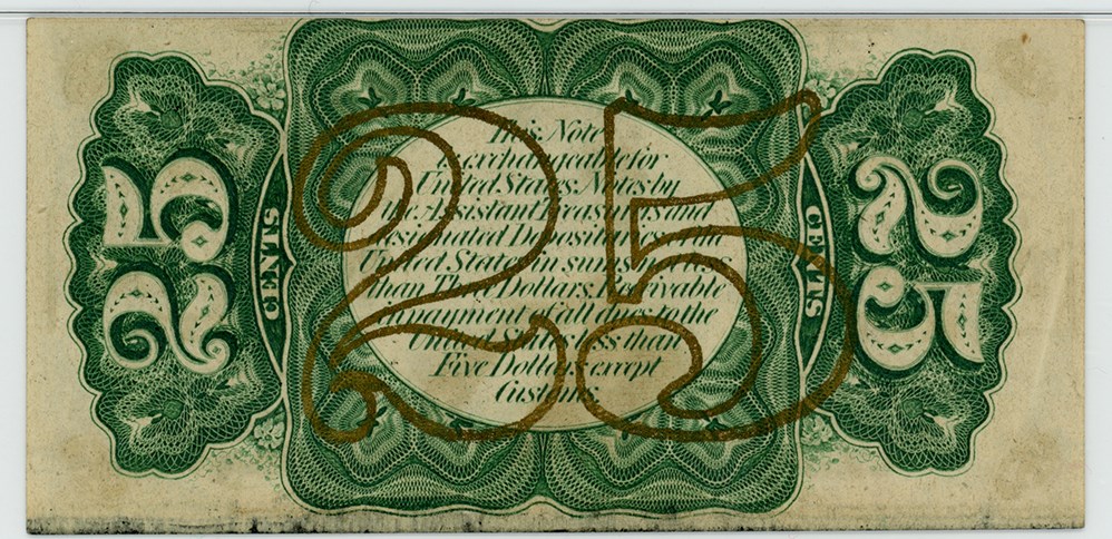 image for: FR. 1294  Bust of Wm Fessenden 25c Fractional Currency PMG AU58 (EPQ)