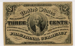 image for: FR. 1226 Head of George Washington 3c Fractional Currency PMG Extremely Fine 45