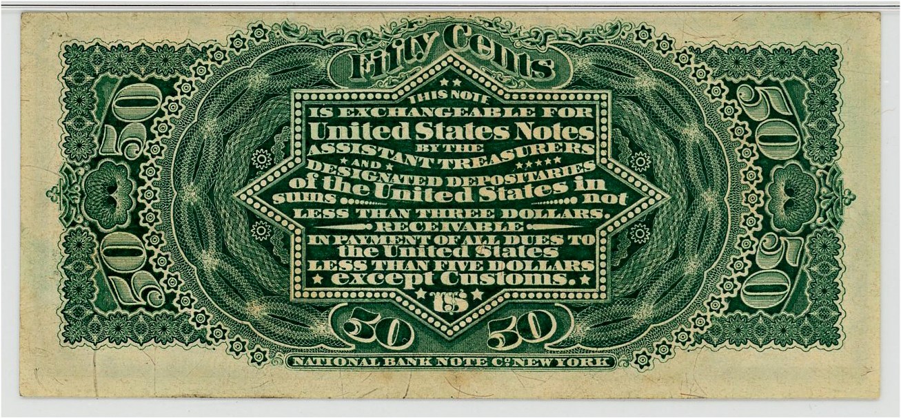 image for: FR. 1374  50c Fractional Currency PMG AU55 EPQ