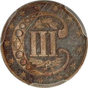 image for: 1863/2 3cS PCGS/CAC Proof 66 CAM