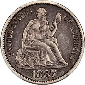image for: 1887-S/S 10c PCGS XF40 (F-104, RPM, Medium S)