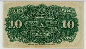 image for: FR. 1257 Bust of Liberty 10c Fractional Currency PMG About Unc 50