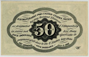 image for: FR. 1312 Fractional Currency Five Stamps Obverse 50c PMG Gem Unc 65 EPQ EPQ