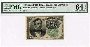 image for: FR. 1264 Head of William Meredith 10c Fractional Currency PMG Choice Unc 64 EPQ