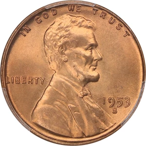 image for: 1953-S 1c PCGS MS66+ RD