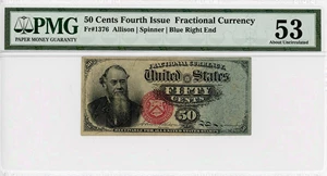 image for: FR. 1376 50c Fractional Currency PMG AU53