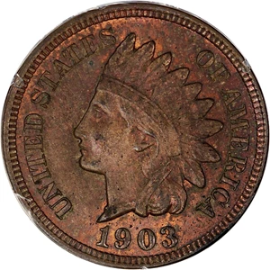 image for: 1903 1c PCGS MS64 RB (OGH Rattler Holder)