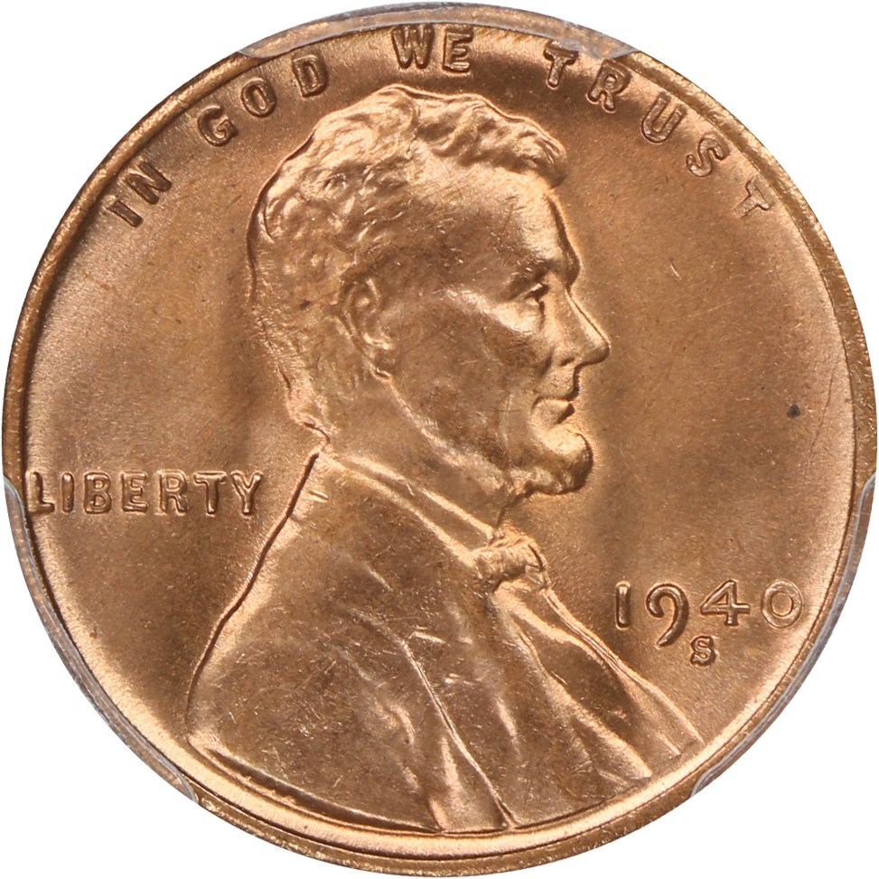 image for: 1940-S 1c PCGS MS66 RD