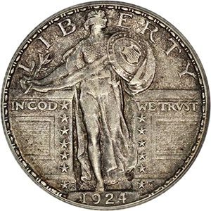 image for: 1924-S 25c PCGS AU55