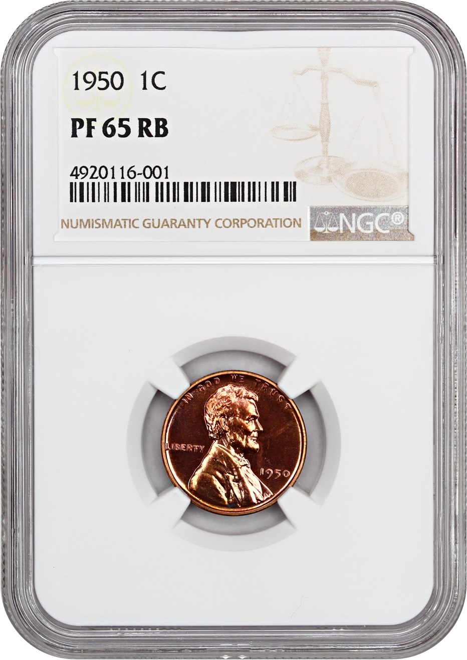 image for: 1950 1c NGC Proof 65 RB