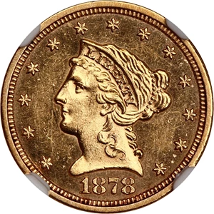 image for: 1878-S $2 1/2 NGC MS61 PL