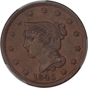 image for: 1843 1c PCGS XF40 (Petite Head, Small Letters)