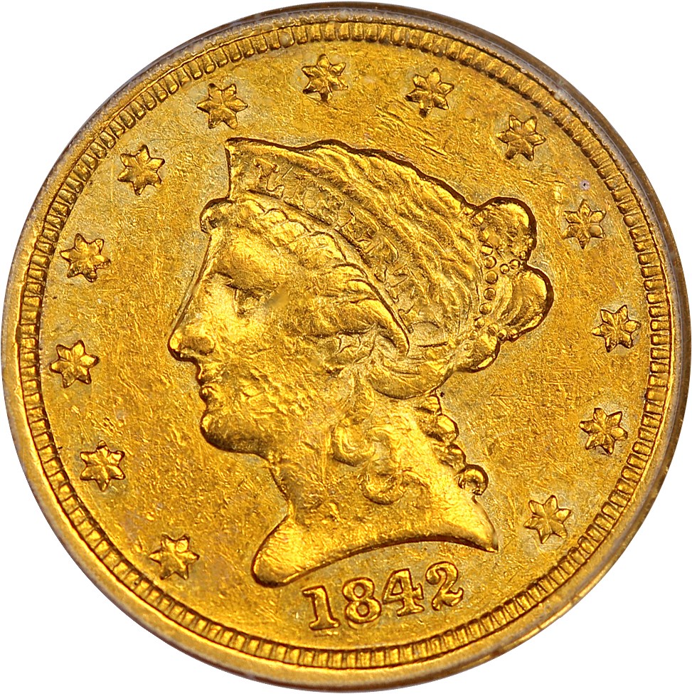 image for: 1842-D $2 1/2 PCGS XF45
