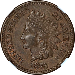 image for: 1876 1c NGC MS61 BN