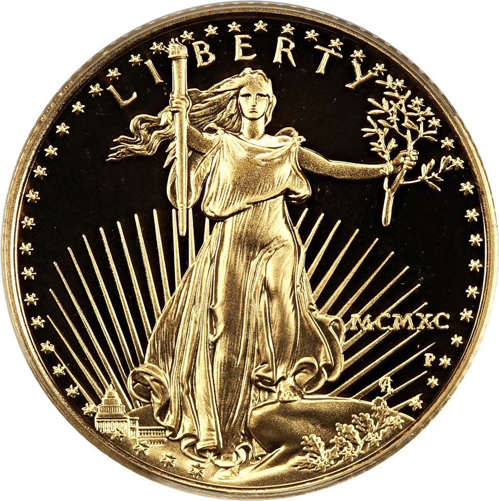 image for: 1990-P Gold Eagle $10 PCGS Proof 69 DCAM