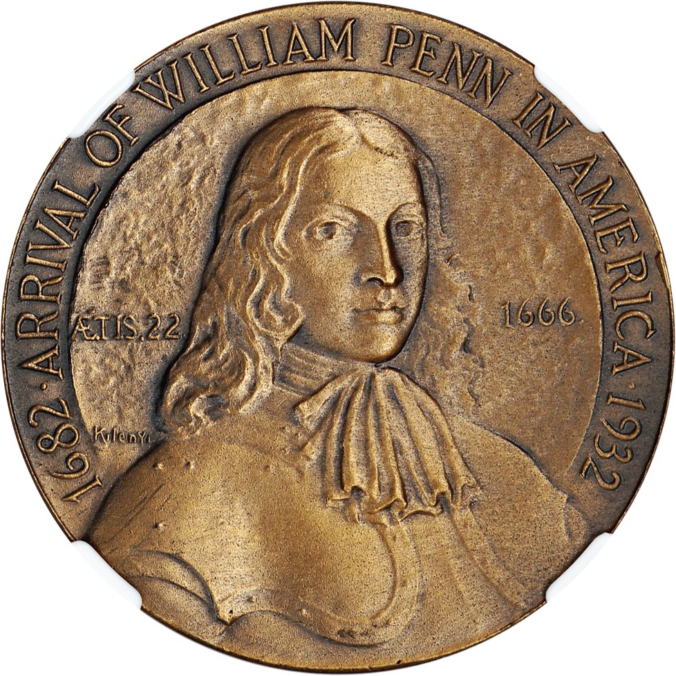 1932 SC$1 William Penn, Bronze, HK-462 MS