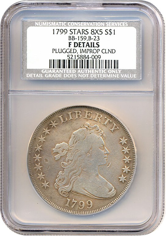 image for: 1799 $1 8x5 Stars NCS Fine Details (Plugged, improperly cleaned)