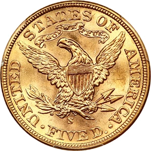 image for: 1906-S $5 PCGS MS64