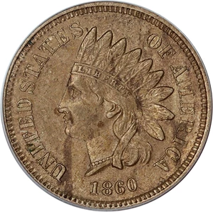 image for: 1860 1c PCGS AU53 (Pointed Bust)