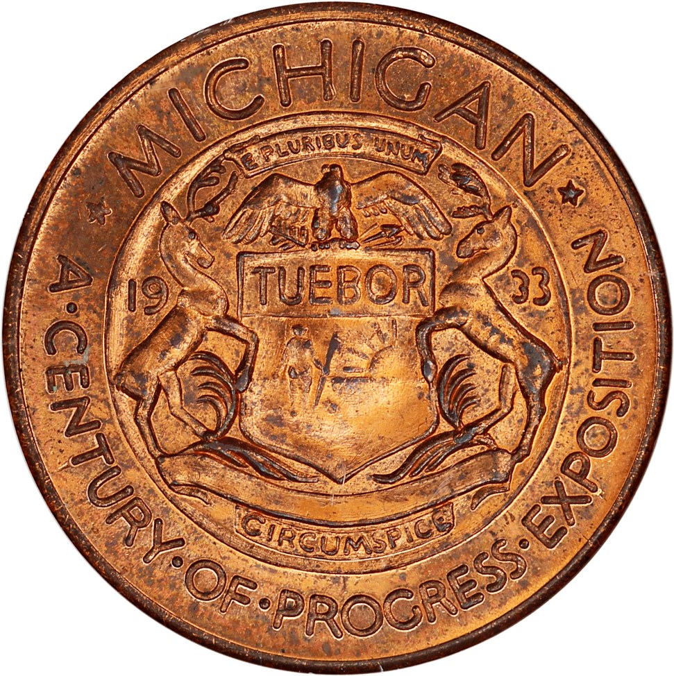1933 SC$1 Century Progress Expo, Michigan, Gilt, HK-473 MS