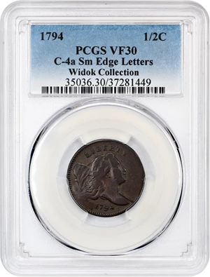image for: 1794 1/2c PCGS VF30 (C-4a, Small Edge Letters)