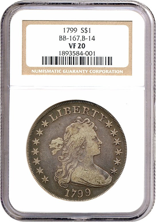 image for: 1799 $1 13 Stars NGC VF20 (BB-167,B-14)