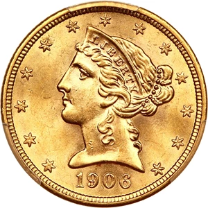 image for: 1906-S $5 PCGS MS64