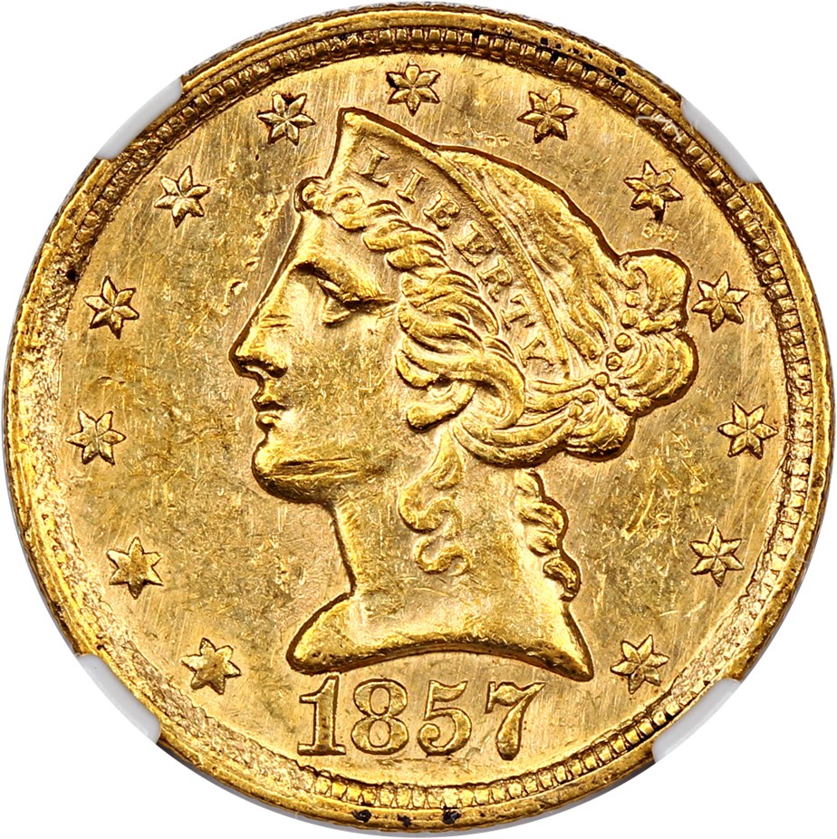 image for: 1857-C $5 NGC MS61