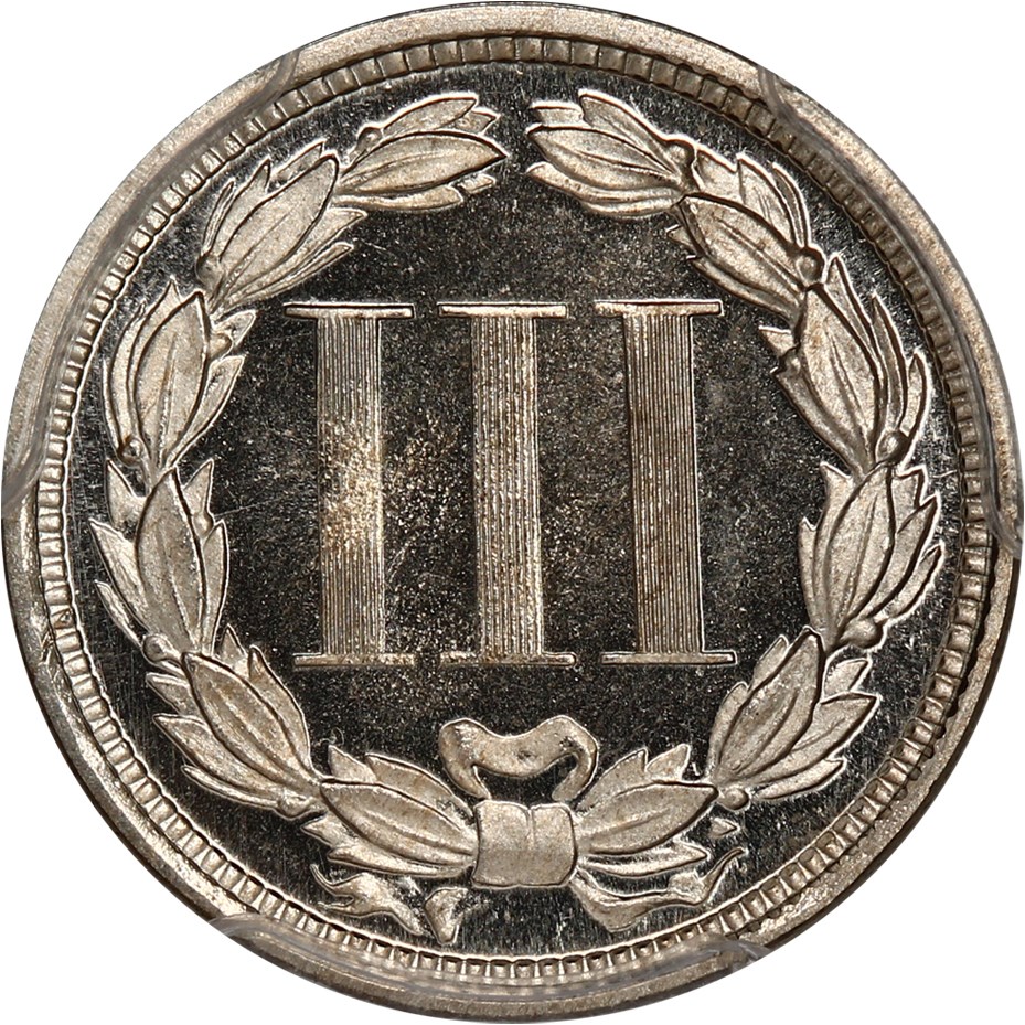 image for: 1872 3cN PCGS/CAC Proof 65+ CAM