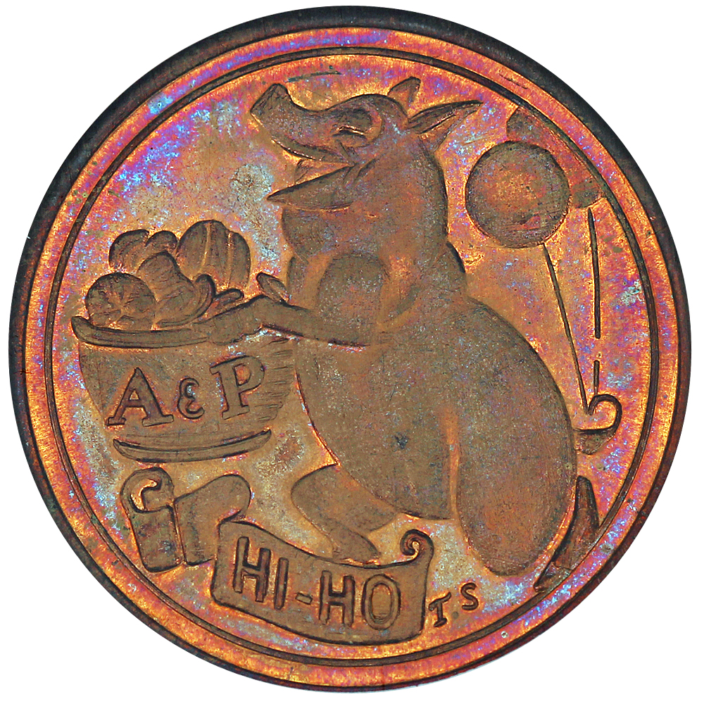 1933 SC$1 Century Progress Expo, A&P Carnival, Pig rev, Gilt, HK-464 MS