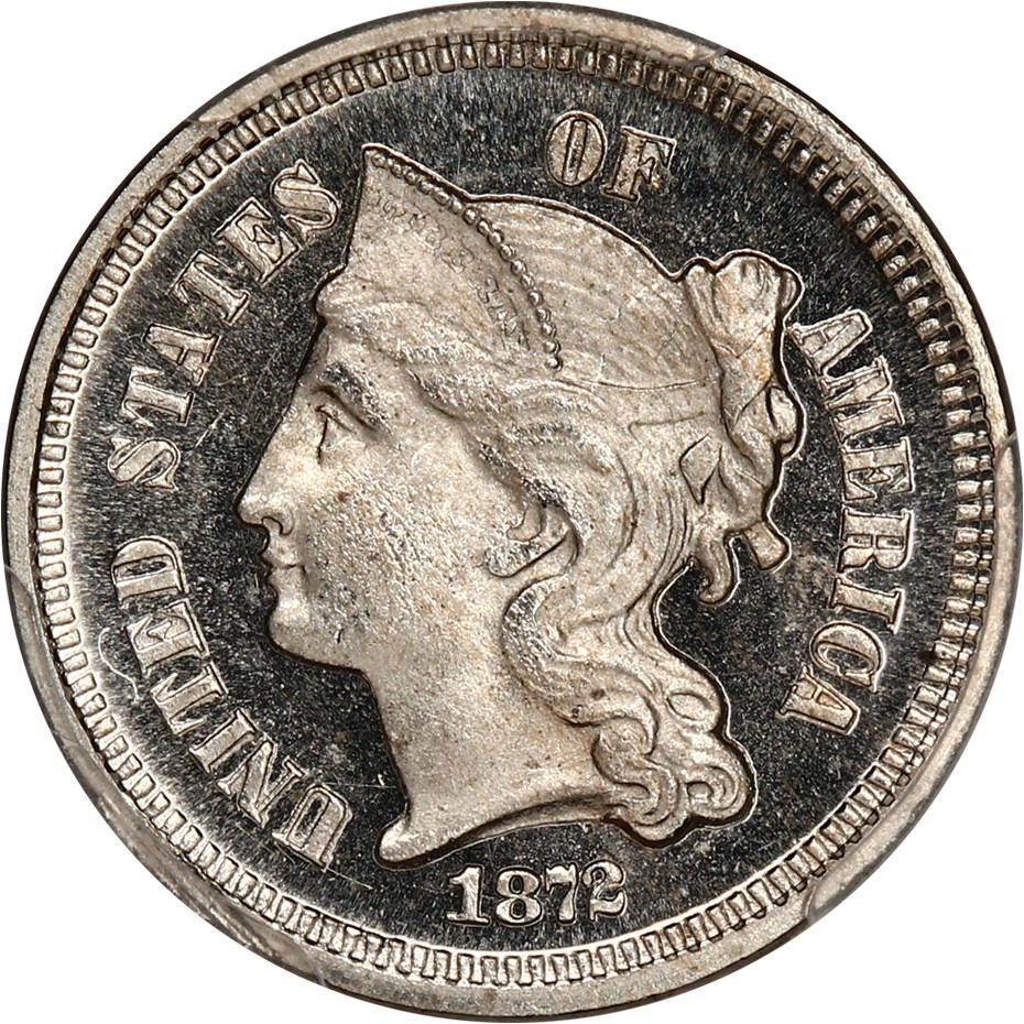 image for: 1872 3cN PCGS/CAC Proof 65+ CAM