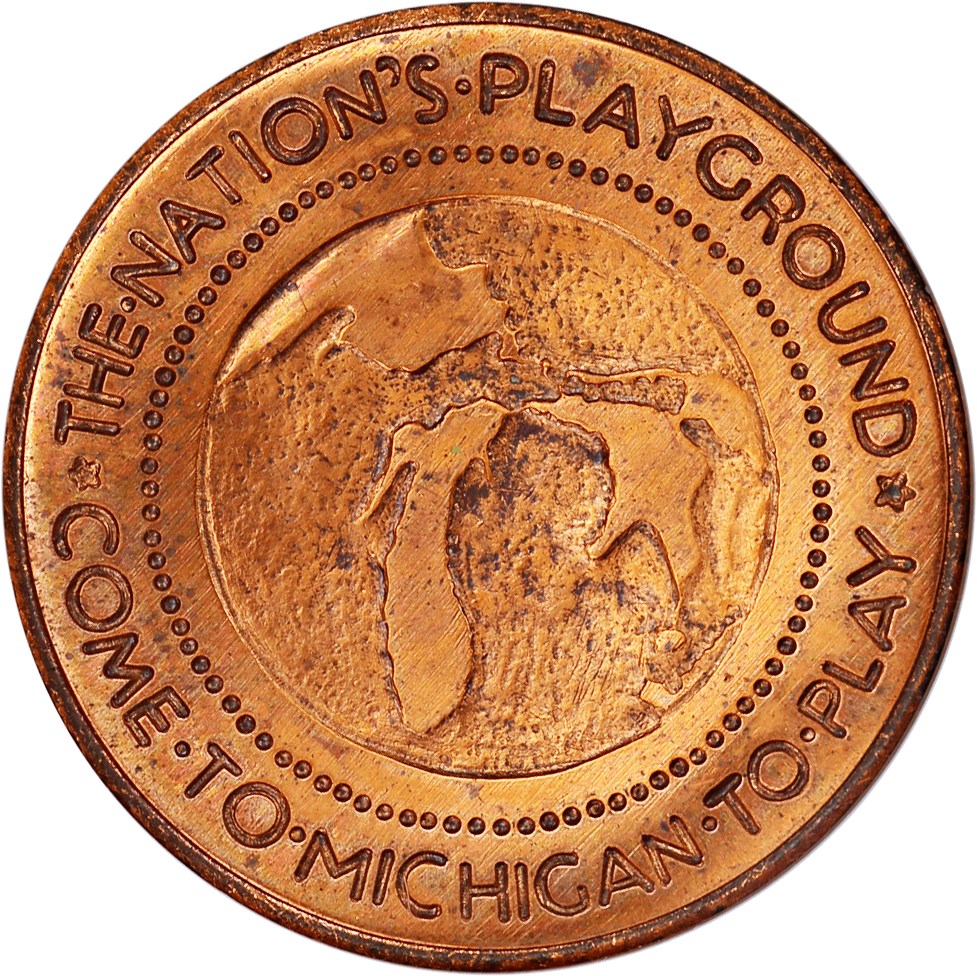 image for: 1933 Century Progress Expo, Michigan, Gilt SC$1 NGC MS65 (HK-473)