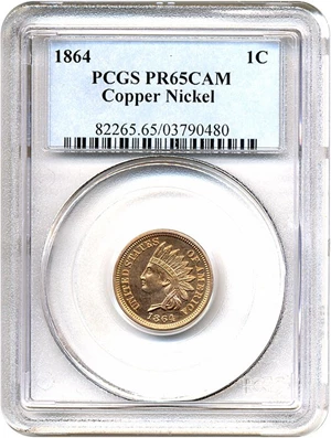 image for: 1864 1c Copper Nickel PCGS Proof 65 Cameo