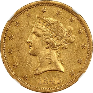 image for: 1843-O $10 NGC AU55