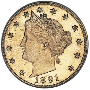 image for: 1891 5c PCGS/CAC Proof 65 CAM