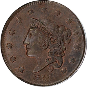 image for: 1835 1c PCGS/CAC MS63 BN (Head of 1836)