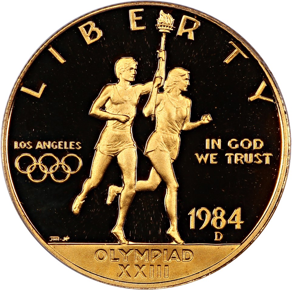 image for: 1984-D Olympic $10 PCGS Proof 69 DCAM