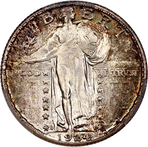 image for: 1924-S 25c PCGS MS66