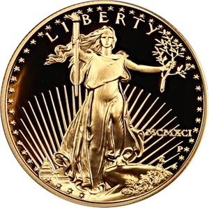 image for: 1991-P Gold Eagle $25 PCGS Proof 69 DCAM