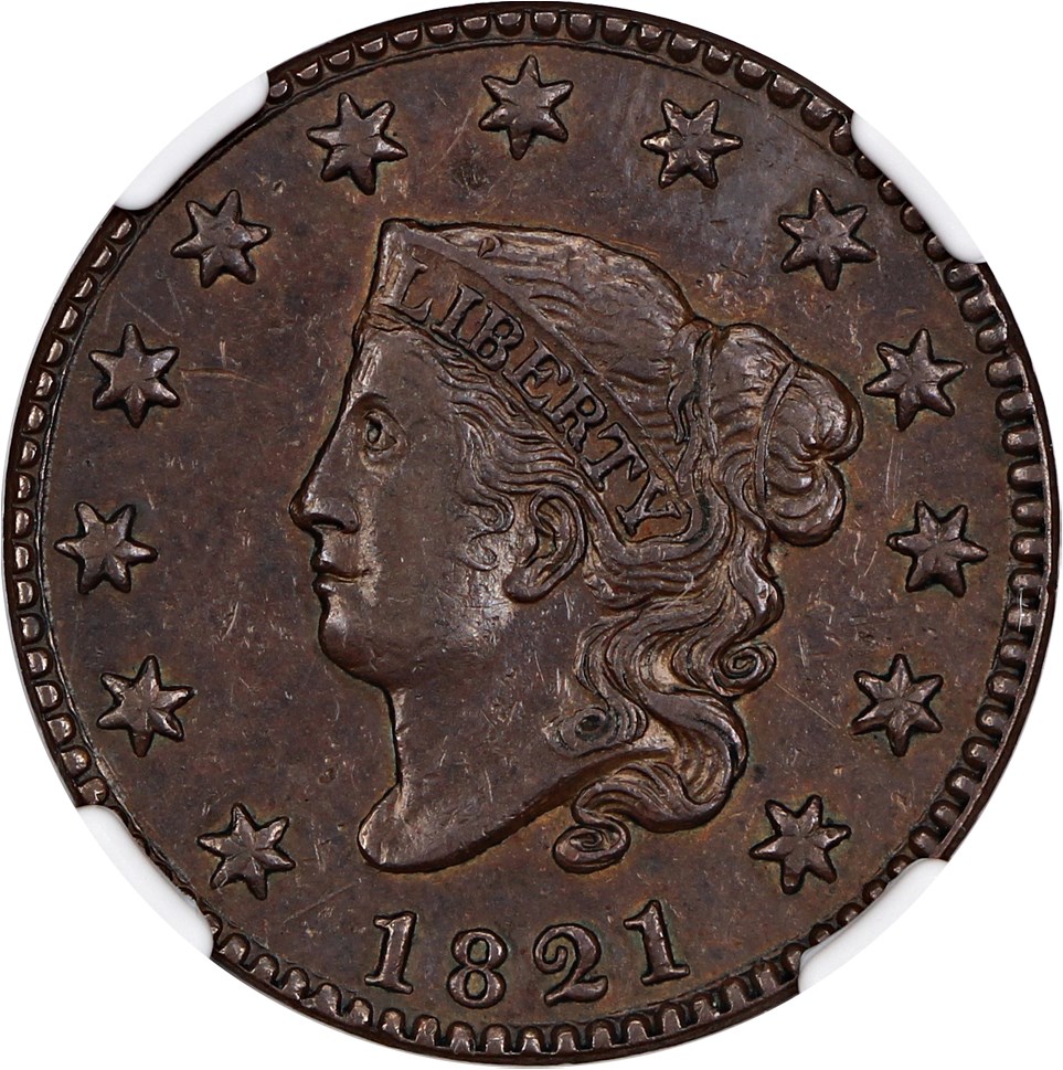 image for: 1821 1c NGC AU53 BN