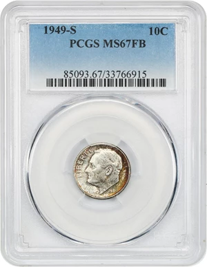 image for: 1949-S 10c PCGS MS67 FB