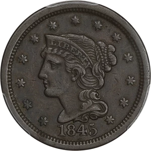 image for: 1845 1c PCGS XF45