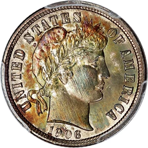 image for: 1906-O 10c PCGS MS67