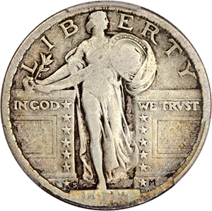 image for: 1917-S Type 2 25c PCGS VG-10