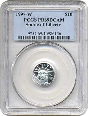 image for: 1997-W $10 Platinum Eagle PCGS Proof 69 DCameo