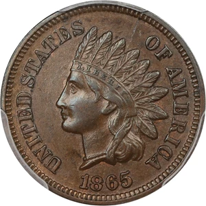 image for: 1865 1c PCGS AU55 (Plain 5)